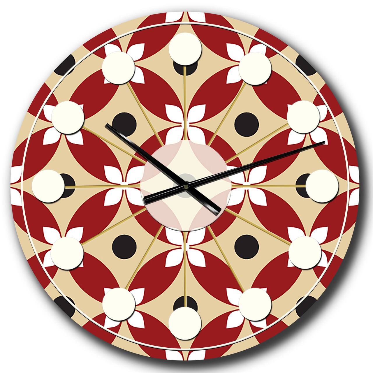 Designart 'Retro Pattern Abstract Design Xiii Mid-Century Modern Wall Clock